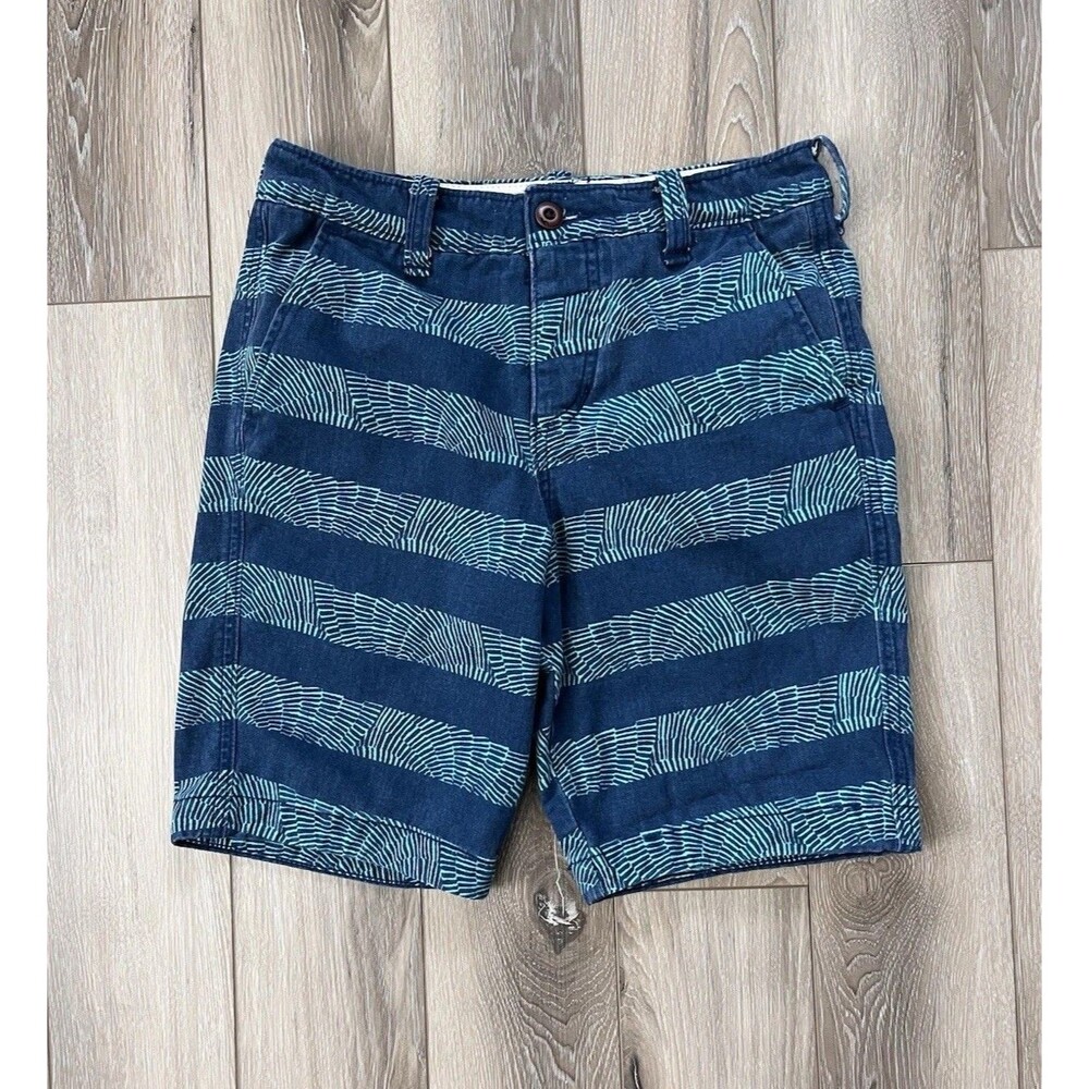 Hollister Mens 100% Cotton Blue Cali Longboard Fit Khaki Shorts Size 28” x 8”